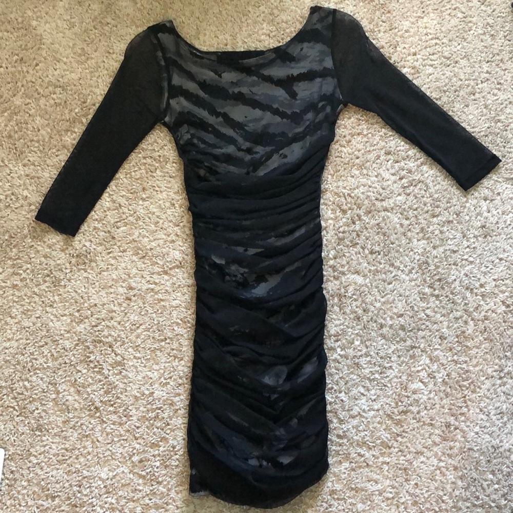 Charlotte Russe black 3/4 sheer sleeves mini dress